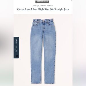 Abercrombie & Fitch Ultra High Rise 90’s straight Blue Jeans Straight Leg